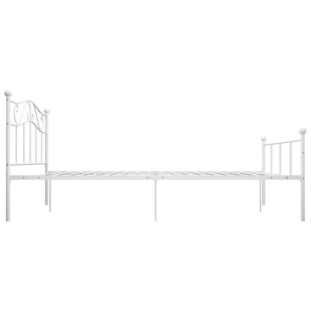 284519 vidaXL Bed Frame without Mattress White Metal 140x200 cm